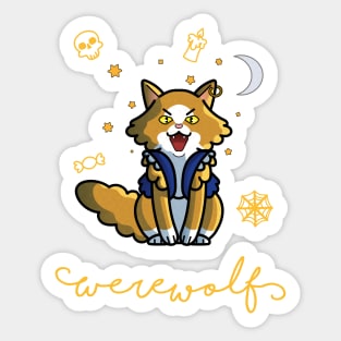 Werewolf Cat Sticker